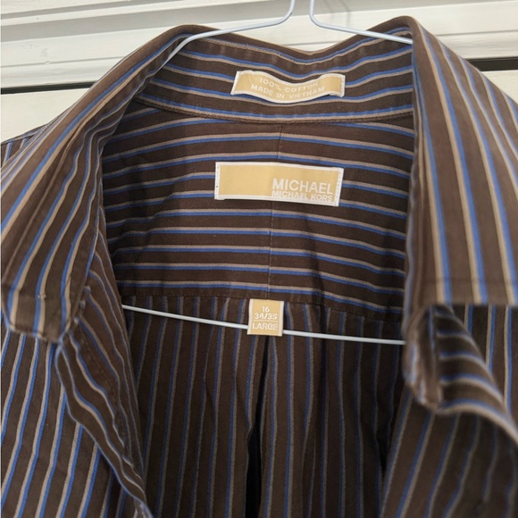 Michael Kors Dress Up Button Up Shirt Size 16 Large 100% Cotton - Picture 3 of 8